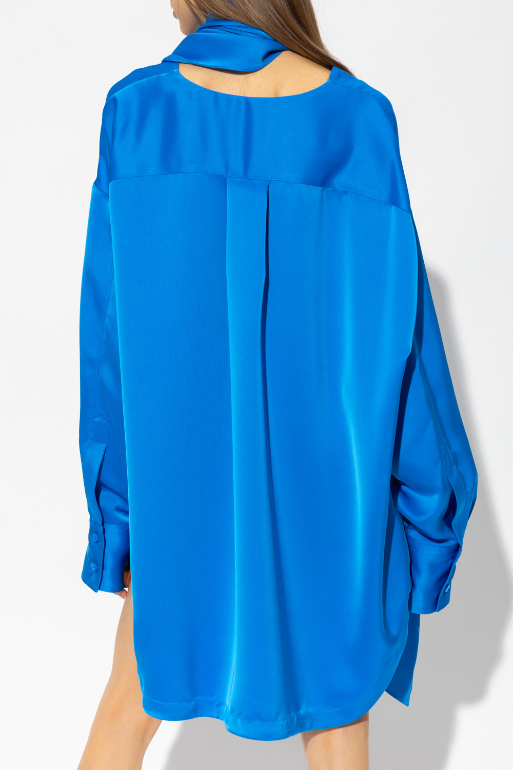 Blue 'Bonnie' oversize satin shirt The Attico - shirt two